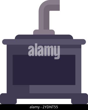 Cette illustration simple présente un poêle pot classique, soulignant son design traditionnel et évoquant une sensation de chaleur douillette Illustration de Vecteur