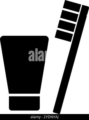 Jeu d'icônes de dentifrice et de brosse à dents. Vecteur modifiable. Illustration de Vecteur