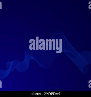 Vecteur abstrait des lignes d'onde brillantes sur fond bleu foncé. Texture des lignes rayées. Motif d'onde dynamique. Lignes ondulées fluides modernes. Technol futuriste Illustration de Vecteur