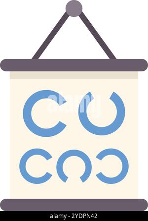 Le graphique de Landolt est suspendu, affichant les optotypes emblématiques en forme de c utilisés pour les tests d'acuité visuelle Illustration de Vecteur