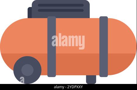 Compresseur d'air orange fournissant de l'air comprimé à usage industriel, isolé sur fond blanc Illustration de Vecteur