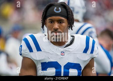 Houston, Texas, États-Unis. 27 octobre 2024. Sécurité des Colts d'Indianapolis Nick Cross (20 ans) lors d'un match entre les Colts d'Indianapolis et les Texans de Houston à Houston, Texas. Trask Smith/CSM/Alamy Live News Banque D'Images