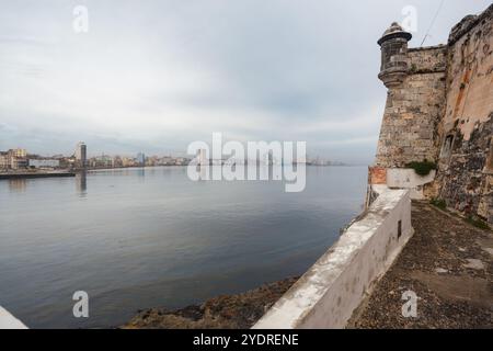 Détail des murs fortifiés de Castillo del Morro, la Habana (la Havane), Cuba Banque D'Images