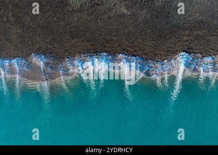 Vue aérienne du récif de Montgomery dans les Kimberley, Australie occidentale Banque D'Images
