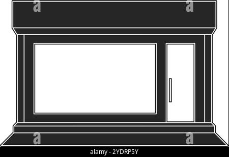 Vitrine commerciale de style classique avec espace de copie dans le vecteur de silhouette de fenêtre Illustration de Vecteur