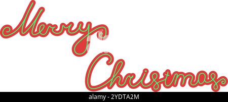Joyeux Noël écrit à la main sur fond isolé Illustration de Vecteur