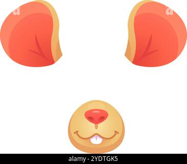 Le visage de la souris de dessin animé présente de grandes oreilles, un nez et des dents visibles, créant un design amusant et ludique Illustration de Vecteur