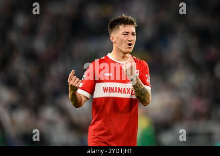 Angelo Stiller du VfB Stuttgart lors du match MD3 de l'UEFA Champions League 2024/25 entre le Juventus FC et le VfB Stuttgart à la Juventus Stad Banque D'Images