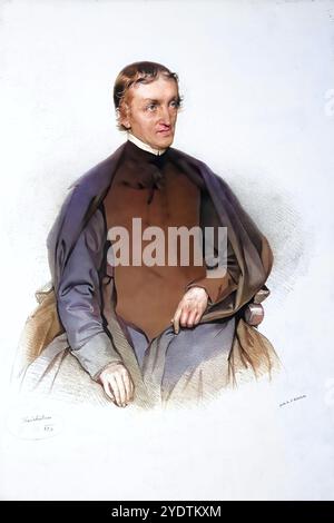 Wilhelm Eder OSB (né le 9 juin 1780 à Feuersbrunn, basse-Autriche ; décédé le 24 septembre 1866 à Melk ad Donau) était un bénédictin autrichien, théologien, homme politique et, de 1838 jusqu'à sa mort, le 60e abbé de l'abbaye de Melk et primat des prélats de basse-Autriche, historique, reproduction numérisée d'un original du XIXe siècle, date d'enregistrement non indiquée, Wilhelm Eder OSB (geb. 9. Juni 1780 à Feuersbrunn, Niederösterreich ; est. 24. Septembre 1866 in Melk a. d. Donau) War ein österreichischer Benediktiner, Theologe, Politiker und von 1838 bis zu seinem Tod der 60. ABT von Stift Melk und PRI Banque D'Images