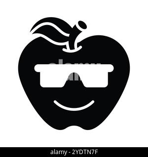 Lunettes sur le visage emoji montrant l'icône concept de cool emoji, fier emoji Illustration de Vecteur