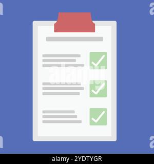 Illustration vectorielle de la liste de contrôle sur un presse-papiers dans des couleurs pastel Illustration de Vecteur