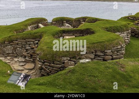 Skara Brae, ronde, règlement néolithique, continent, Orcades, Écosse, Grande-Bretagne Banque D'Images