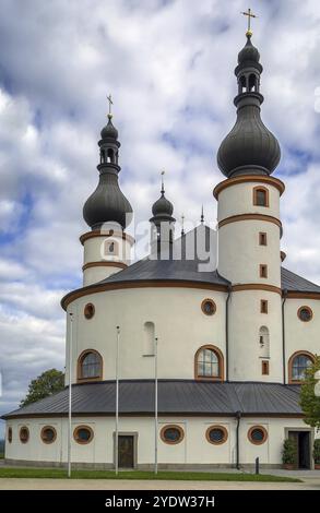 Chapelle de la Trinité (Dreifaltigkeitskirche Kappl) est le bâtiment circulaire baroque le plus important a été construit par Georg Dientzenhofer en 1698, Waldsa Banque D'Images