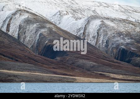 Paysage montagneux, île Axel Heiberg, Nunavut, Arctique canadien, Canada, Amérique du Nord Banque D'Images