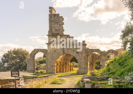 Ruines gréco-romaines, zone archéologique de Tindari, Tindari, Patti, Messine, Sicile, Italie, Méditerranée, Europe Banque D'Images