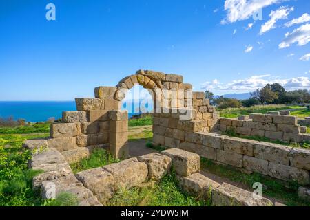 Théâtre grec, zone archéologique de Tindari, Tindari, Patti, Messine, Sicile, Italie, Méditerranée, Europe Banque D'Images