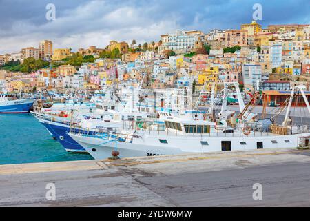 Port de Sciacca, Sciacca, district d'Agrigente, Sicile, Italie, Méditerranée, Europe Banque D'Images