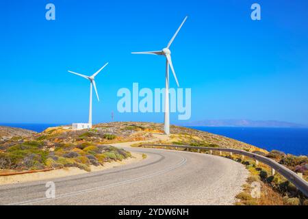 Éoliennes, Sifnos Island, Cyclades, Îles grecques, Grèce, Europe Banque D'Images