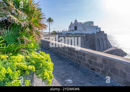 Vue de l'église Chiesa del Soccorso, Forio, île d'Ischia, Campanie, Italie, Europe Banque D'Images