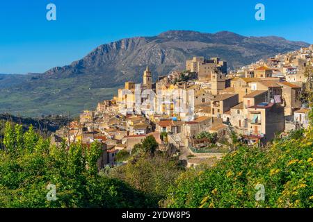 Caccamo, Palerme, Sicile, Italie, Méditerranée, Europe Banque D'Images