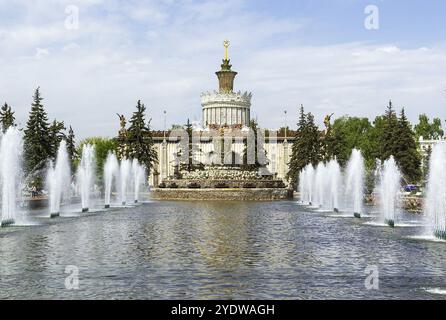 Fleur de pierre de fontaine dans l'exposition VDNH à Moscou Banque D'Images