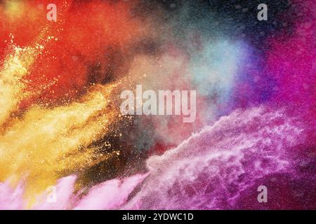 Festival Color Holi. Explosion colorée pour Happy Holi poudre. Fond d'explosion de poudre de couleur Banque D'Images