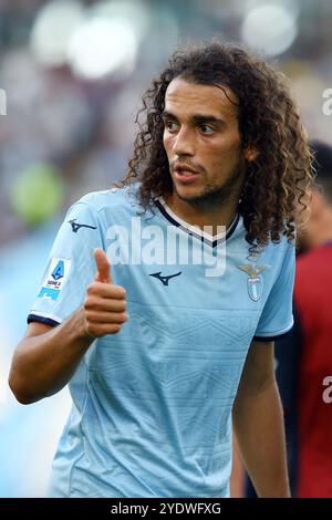 Rome, Italie. 27 octobre 2024. Matteo Guendouzi de Lazio gestes lors du championnat italien Serie A match de football entre SS Lazio et Gênes CFC Banque D'Images