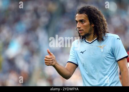 Rome, Italie. 27 octobre 2024. Matteo Guendouzi de Lazio gestes lors du championnat italien Serie A match de football entre SS Lazio et Gênes CFC Banque D'Images