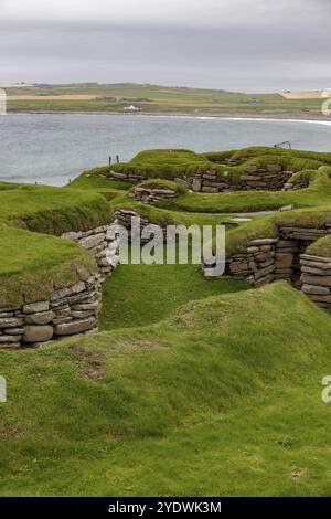 Skara Brae, ronde, règlement néolithique, continent, Orcades, Écosse, Grande-Bretagne Banque D'Images