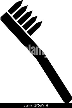 Icône de silhouette de brosse à dents. Brossage des dents. Vecteur modifiable. Illustration de Vecteur