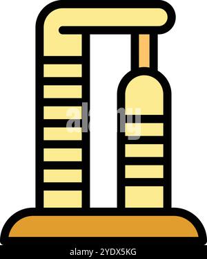Dessin simple du pont reliant les tours emirates, un monument célèbre à dubaï, émirats arabes unis Illustration de Vecteur