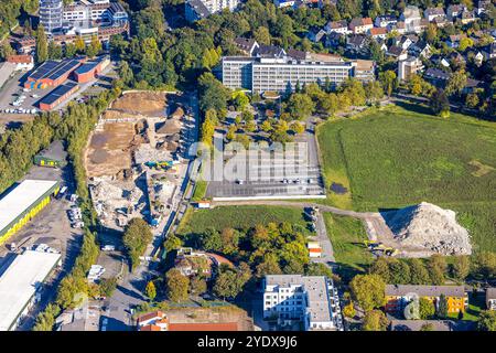 Luftbild, DSW 21 Dortmunder Stadtwerke, Gebäude Hauptverwaltung Deggingstraße mit Wiesenfläche und Parkplatz, Baustelle an der Feldstraße, Westfalendamm, Dortmund, Ruhrgebiet, Rhénanie-du-Nord-Westphalie, Deutschland ACHTUNGxMINDESTHONORARx60xEURO *** vue aérienne, DSW 21 Dortmunder Stadtwerke, administration principale du bâtiment Deggingstraße avec prairie et parking, chantier à Feldstraße, Westfalendamm, Dortmund, Ruhr area, Rhénanie du Nord-Westphalie, Allemagne ATTENTIONxMINDESTHONORARx60xEURO Banque D'Images