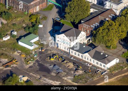 Luftbild, Hoesch Museum im Westfalenhütte Gewerbegebiet, Baustelle, Borsigplatz, Dortmund, Ruhrgebiet, Nordrhein-Westfalen, Deutschland ACHTUNGxMINDESTHONORARx60xEURO *** vue aérienne, Musée Hoesch dans la zone industrielle de Westfalenhütte, chantier, Borsigplatz, Dortmund, région de la Ruhr, Rhénanie du Nord-Westphalie, Allemagne ATTENTIONxMINDESTHONORARx60xEURO Banque D'Images