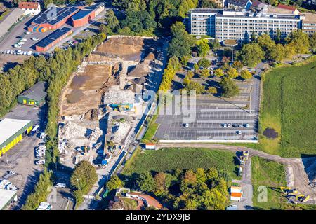 Luftbild, DSW 21 Dortmunder Stadtwerke, Gebäude Hauptverwaltung Deggingstraße mit Wiesenfläche und Parkplatz, Baustelle an der Feldstraße, Westfalendamm, Dortmund, Ruhrgebiet, Rhénanie-du-Nord-Westphalie, Deutschland ACHTUNGxMINDESTHONORARx60xEURO *** vue aérienne, DSW 21 Dortmunder Stadtwerke, administration principale du bâtiment Deggingstraße avec prairie et parking, chantier à Feldstraße, Westfalendamm, Dortmund, Ruhr area, Rhénanie du Nord-Westphalie, Allemagne ATTENTIONxMINDESTHONORARx60xEURO Banque D'Images