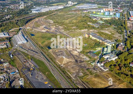 Luftbild, Westfalenhütte Gewerbegebiet, Hoesch Areal und Hoesch-Museum, Borsigplatz, Dortmund, Ruhrgebiet, Rhénanie-du-Nord-Westphalie, Deutschland ACHTUNGxMINDESTHONORARx60xEURO *** vue aérienne, zone industrielle de Westfalenhütte, Hoesch Areal and Hoesch Museum, Borsigplatz, Dortmund, région de la Ruhr, Rhénanie du Nord-Westphalie, Allemagne ATTENTIONxMINDESTHONORARx60xEURO Banque D'Images