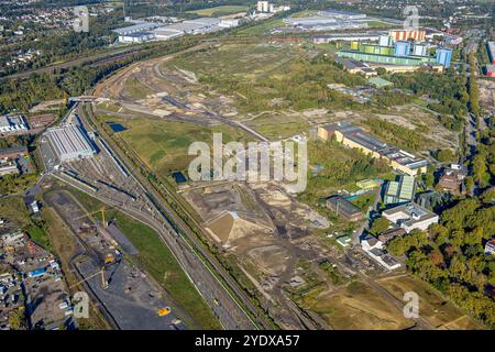 Luftbild, Westfalenhütte Gewerbegebiet, Hoesch Areal und Hoesch-Museum, Borsigplatz, Dortmund, Ruhrgebiet, Rhénanie-du-Nord-Westphalie, Deutschland ACHTUNGxMINDESTHONORARx60xEURO *** vue aérienne, zone industrielle de Westfalenhütte, Hoesch Areal and Hoesch Museum, Borsigplatz, Dortmund, région de la Ruhr, Rhénanie du Nord-Westphalie, Allemagne ATTENTIONxMINDESTHONORARx60xEURO Banque D'Images