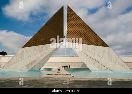 Monument aux combattants d’outre-mer, hommage aux soldats qui ont donné leur vie pour le pays. Leurs noms sont gravés sur le monument, Lisbonne. Banque D'Images