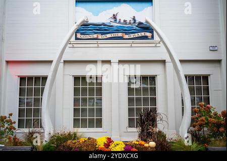 Nantucket Whaling Museum fasade dans la décoration d'automne Nantucket Island Banque D'Images