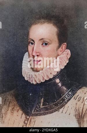 Sir Philip Sidney, 1554-1586. Englischer Dichter, Höfling und soldat, Historisch, digital restaurierte Reproduktion von einer Vorlage aus dem 19. Jahr Banque D'Images