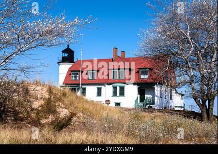 Phare de point Betsie en automne Banque D'Images