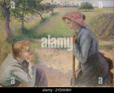 Camille Pissarro deux jeunes femmes paysannes au Metropolitan Museum of Art Banque D'Images