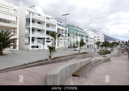 Puerto Naos, la Palma, Îles Canaries, Espagne : le village touristique de Puerto Naos déserté après l'éruption volcanique du volcan Cumbre Vieja en 2021 Banque D'Images