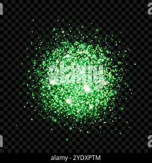 Tache de paillettes vertes. Effet de lumière isolé. Illustration de Vecteur