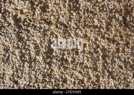 Texture granulée et granulée d'un mur de pop-corn de jardin en Espagne Banque D'Images