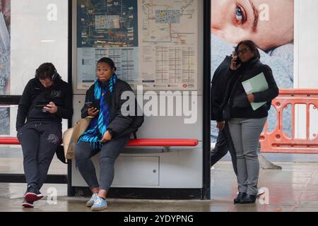 Deux jours avant que la chancelière travailliste Rachel Reeves ne présente son budget d'automne tant attendu au parlement et à la nation, largement attendu pour être dur pour le bien-être social, les familles de travailleurs et un coût de la vie plus large, les acheteurs et les consommateurs sont vus sur Oxford Street dans le West End de la capitale, le 28 octobre 2024, à Londobn, en Angleterre. Banque D'Images