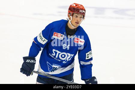 Villingen-Schwenningen, Allemagne, 29 septembre 2024 : #64 Boaz Bassen, défenseur Schwenninger Wild Wings. (Photo Andreas Haas/dieBildmanufaktur) Banque D'Images