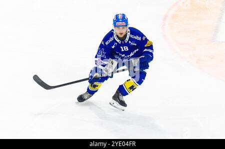 Kloten, Suisse, 5 octobre 2024 : #18 Dario Sidler, défenseur EHC Kloten. (Photo Andreas Haas/dieBildmanufaktur) Banque D'Images