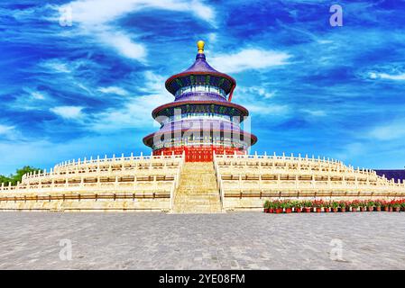 Incroyable et magnifique temple - Temple du Ciel à Beijing, Chine Banque D'Images