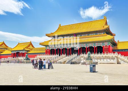 Palais, pagodes, à l'intérieur du territoire de la Cité Interdite Museum à Pékin au cœur de la ville, la Chine. Banque D'Images