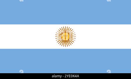 Drapeau de l'Argentine, format 16:9, drapeau de l'Argentine, images vectorielles Illustration de Vecteur